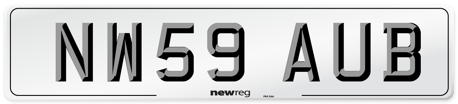 NW59 AUB Number Plate from New Reg